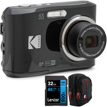 Kodak PIXPRO FZ45 16MP Digital Camera Black +Lexar 32GB Memory Card +Camera Case