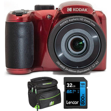 Kodak PIXPRO Astro Zoom AZ255-RD 16MP Digital Camera, 25X Zoom + 32GB Card + Cam Bag