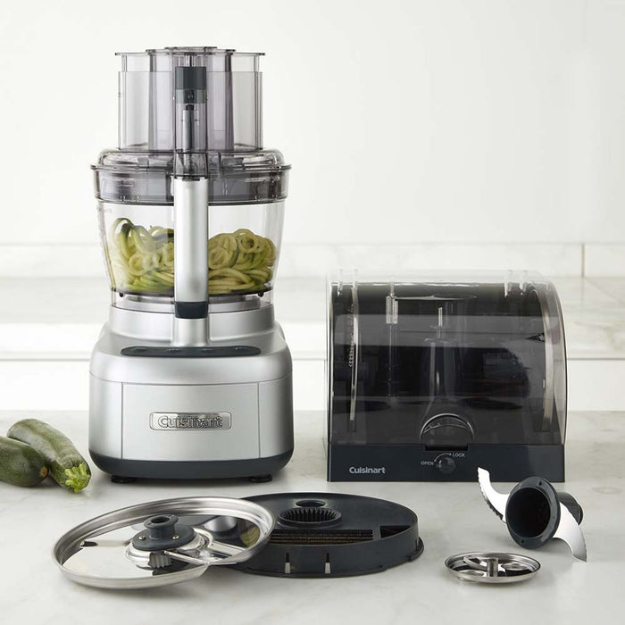 Cuisinart Elemental 13-Cup 550 Watt Food Processor with Spiralizer and Dicer, Silver