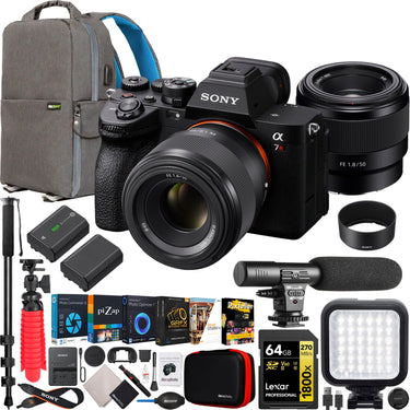 Sony a7R V Full Frame Mirrorless Camera + FE 50mm F1.8 Lens Kit SEL50F18F Bundle