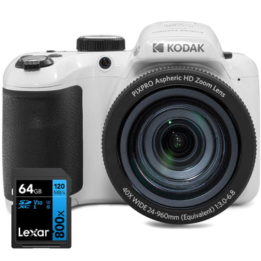 Kodak PIXPRO Astro 20MP Digital Camera 40X Optical Zoom 24mm White + 64GB Card