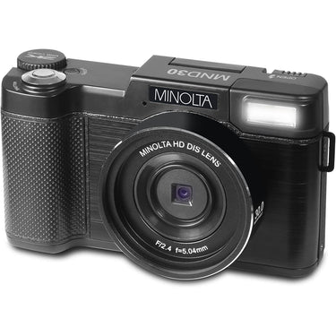 Minolta MND30 30MP 2.7K Ultra HD 4X Zoom Digital Camera (Black) - Open Box