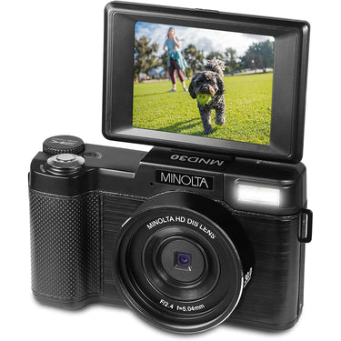 Minolta MND30 30MP 2.7K Ultra HD 4X Zoom Digital Camera (Black) - Open Box