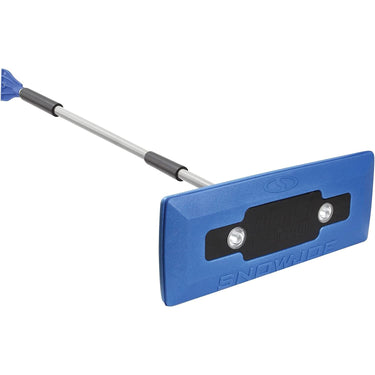 Snow Joe Compact 4-in-1 Telescoping Snow Broom with Ice Scraper and LED Light, Blue
