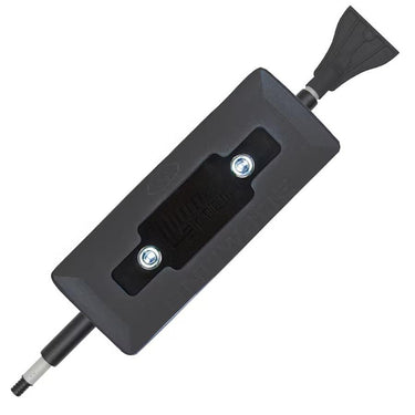 Snow Joe Compact 4-in-1 Telescoping Snow Broom with Ice Scraper and LED Light, Black