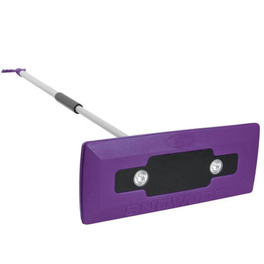 Snow Joe Compact 4-in-1 Telescoping Snow Broom with Ice Scraper and LED Light, Purple