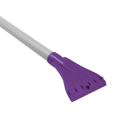 Snow Joe Compact 4-in-1 Telescoping Snow Broom with Ice Scraper and LED Light, Purple