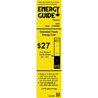 Sony Bravia XR A80K 65" 4K HDR OLED Smart TV XR65A80K 2022 (Factory Refurbished)