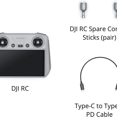 DJI RC Remote Controller for DJI Mini 3 Pro, Mavic 3 Series, Air 2S Drones - Gray