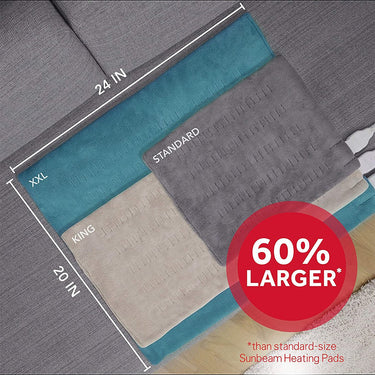 Sunbeam Heating Pad for Back, Neck, and Shoulder 6 Heat Settings, XXL (Garnet)