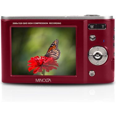 Minolta MND20 44 MP / 2.7K Ultra HD Digital Camera - Red