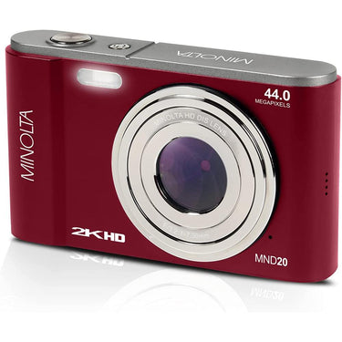 Minolta MND20 44 MP 2.7K Ultra HD Digital Camera, Red w/ Accessories Bundle