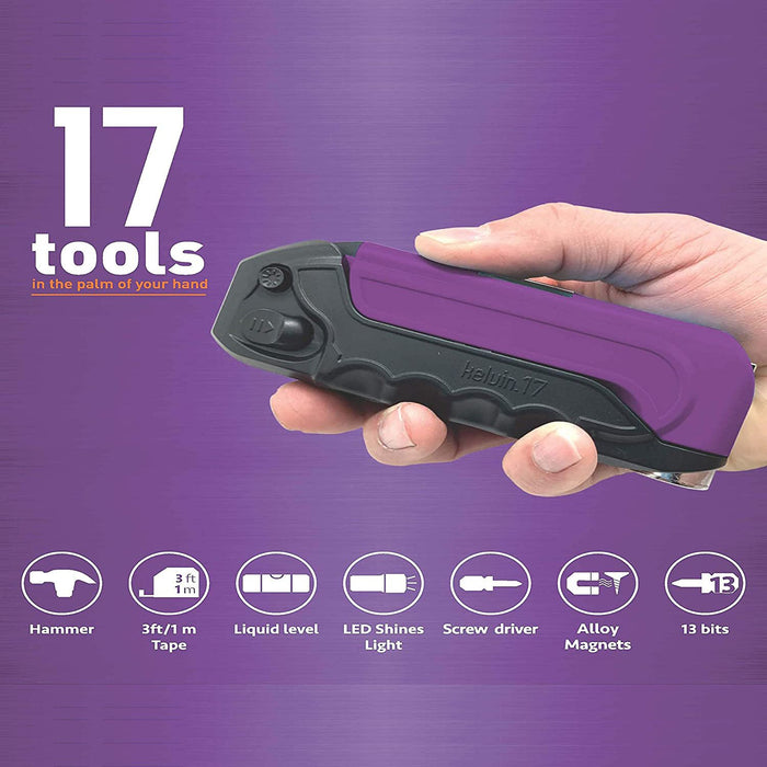 Kelvin Tools Kelvin 17 - The Everyday Multi-Tool with Flashlight (Purple)
