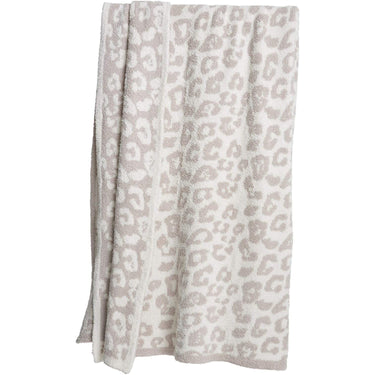 Barefoot Dreams CozyChic Safari Throw Blanket, Creamstone Leopard