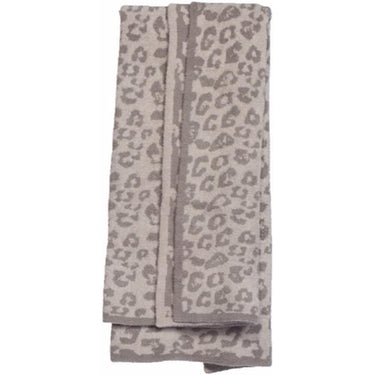 Barefoot Dreams CozyChic Safari 72"L x 54"W Throw Blanket, Warm Gray Leopard