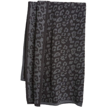 Barefoot Dreams CozyChic Safari 72"L x 54"W Throw Blanket, Graphite Carbon Leopard