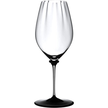 Riedel Fatto A Mano Performance Riesling Glass Black Base Single with Ice Cubes