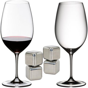 Riedel Vinum Syrah/Shiraz/Tempranillo Glasses 2 Pack with Steel Ice Cubes