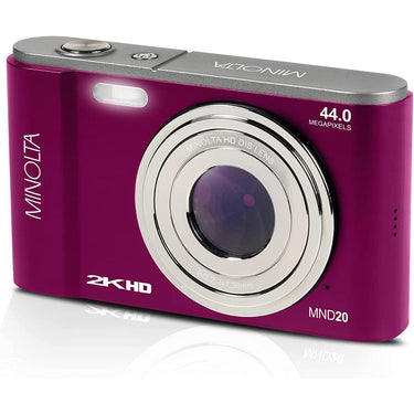 Minolta 44 MP / 2.7K Ultra HD Digital Camera Magenta with Lexar 64GB Memory Card