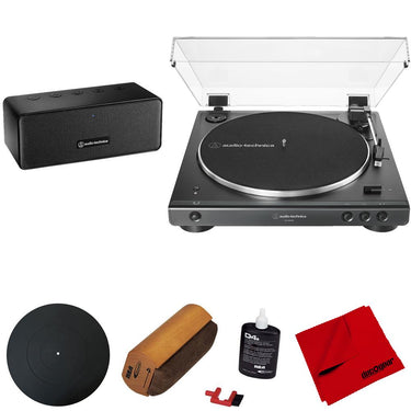 Audio-Technica AT-LP60XSPBT Automatic Wireless Turntable & Speaker System w/ Accessories Bundle