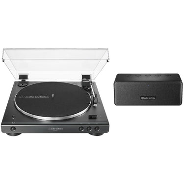 Audio-Technica AT-LP60XSPBT Automatic Wireless Turntable & Speaker System w/ Accessories Bundle