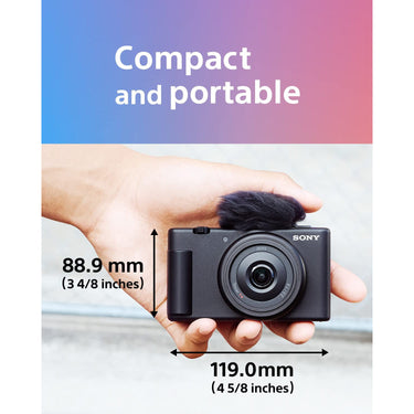 Sony ZV-1F Vlog Camera for Content Creators Vloggers +64GB Card +Camera Case +Battery