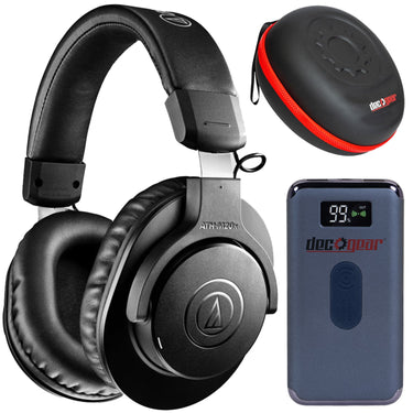 Audio-Technica M20x Bluetooth Wireless Professional Monitor Headphones with Case and Power Bank