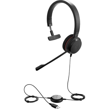 JABRA Evolve 20 UC Stereo Headset, USB-A Connectivity - Open Box