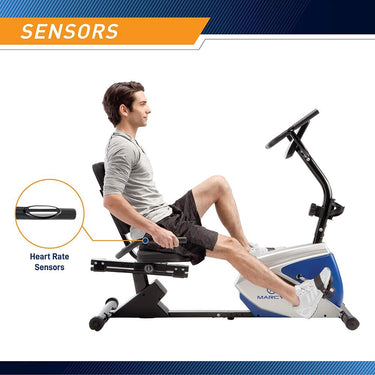 Marcy Magnetic Recumbent Exercise Bike with 8 Resistance Levels - ME-1019R - Open Box