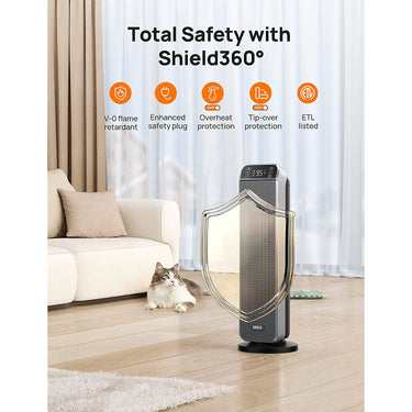 Dreo 24" Space Heater, 11ft/s Fast Quiet Heating Portable Electric Heater with Remote