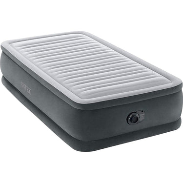 Intex 18" Twin Dura Beam Comfort Plush Air Mattress with Built In Pump