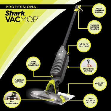 Shark VM200 VACMOP Pro Cordless Hard Floor Vacuum Mop, Charcoal Gray - Refurbished