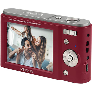 Minolta MND20 44 MP / 2.7K Ultra HD Digital Camera - Red - Open Box