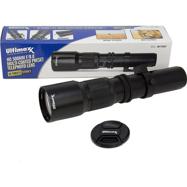 Ultimaxx 500mm f/8 Multi-Coated Preset Telephoto Lens - Open Box