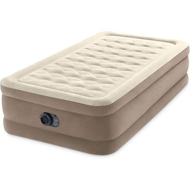 Intex Dura-Beam Deluxe Air Mattress 18" Twin w/ Built-In Electric Pump