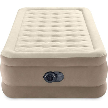 Intex Dura-Beam Deluxe Air Mattress 18" Twin w/ Built-In Electric Pump
