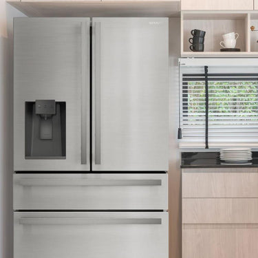 Sharp French 4-Door Counter-Depth Refrigerator with Water Dispenser (SJG2254FS)