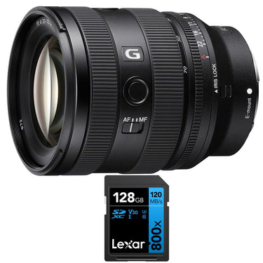 Sony FE 20-70mm F4 G Zoom E-Mount Lens + Lexar 128GB UHS-I SDHC Memory Card