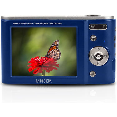Minolta MND20 44 MP / 2.7K Ultra HD Digital Camera - Blue - Open Box