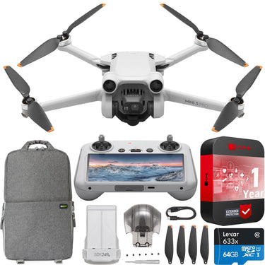 DJI Mini 3 Pro Drone Quadcopter Kit + RC Smart Remote Controller + Accessory Bundle