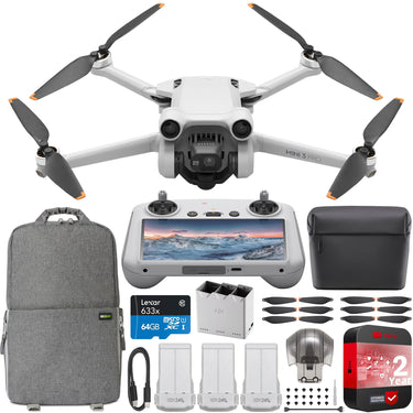 DJI Mini 3 Pro Drone Quadcopter + RC Smart Remote + Fly More Kit & Accessory Bundle