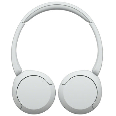 Sony Wireless Headphones with Microphone, White with Wood Headphone Display Stand