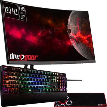 Deco Gear 35" Curved Gaming Ultrawide Monitor, 3440x1440, 120 Hz, 1ms MPRT + BONUS ITEMS