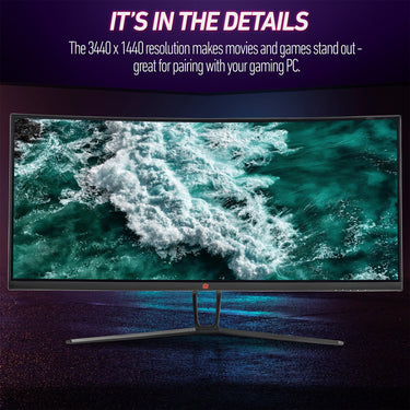 Deco Gear 35" Curved Gaming Ultrawide Monitor, 3440x1440, 120 Hz, 1ms MPRT + BONUS ITEMS