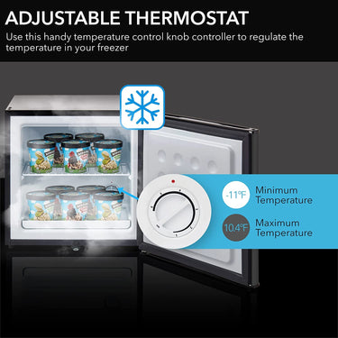 Whynter Mini Upright Freezer with Lock, Black Stainless Steel (CUF-110B)