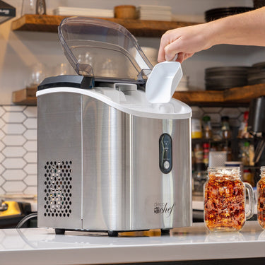 Deco Chef 33LB Nugget Ice Maker, 1-Press Auto Operation, Self-Cleaning, Stainless Steel