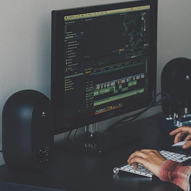 JBL 104 Compact Desktop Reference Monitors with Bluetooth, Pair (Black) - Open Box