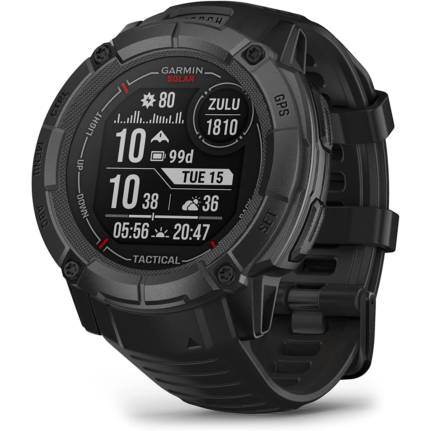 Garmin Instinct 2X Solar Rugged GPS Smartwatch, Tactical Edition, Black