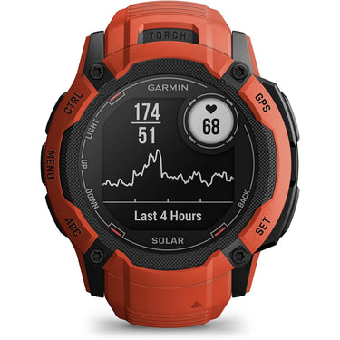 Garmin Instinct 2X Solar Rugged GPS Smartwatch, Flame Red