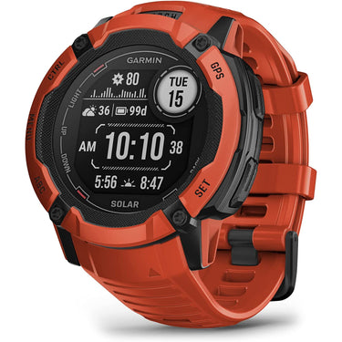 Garmin Instinct 2X Solar Rugged GPS Smartwatch, Flame Red